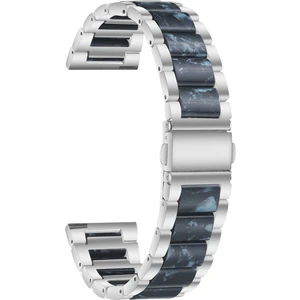 Metal 3 Boncuk + Reçine Kayışı Huawei Saat Gt 3 42 mm / Saat Gt 2 42 mm Gümüş Mavi (Yurt Dışından)