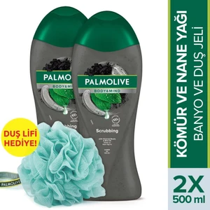 Body & Mind Kömür ve Nane Yağı Banyo ve Duş Jeli 500 ml x 2 Adet + Duş Lifi