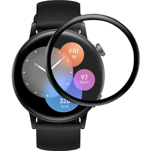 Huawei Watch Gt 3 42MM Tam Kaplayan Kavisli Ekran Koruyucu 3D Pet Film - Siyah