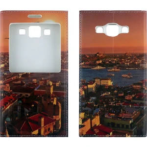 Nettech Samsung Galaxy A700 A7 2015 Uyumlu Pencereli Kapaklı Kılıf