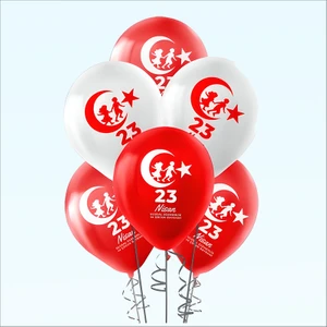 Süsle Bebek ve Parti 23 Nisan Baskılı 30cm Balon - 10 Adet