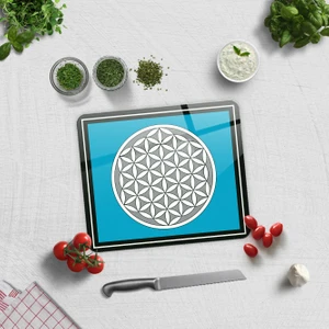 Cam Kesme Tahtası - Cam Kesme Tablası | Yaşam Çiçeği | 29cm x 34cm