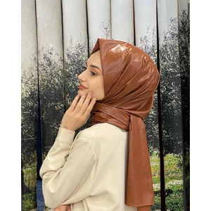 Ipekyolu Eşarp Sarar Deri Görünümlü Tarçın Şal