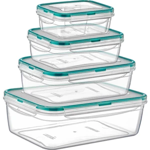 Fresh Box 4'lü Set (400 - 800 - 1400 - 2500 ml) Hava Geçirmez & Sıvı Sızdırmaz Saklama Kabı & Lunch Box