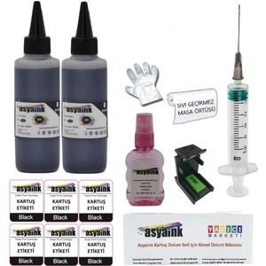 Hp Deskjet 3545, Deskjet 3515, Deskjet 3510  Uyumlu Siyah Kartuş Dolum Seti