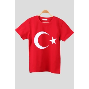 Belifanti Collection Unisex Kırmızı Ay Yıldız Türk Bayraklı Tişört T-Shirt