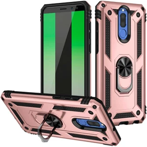 Huawei Mate 10 Lite Kılıf Vega Tank Standlı Yüzüklü Mıknatıslı Bronz