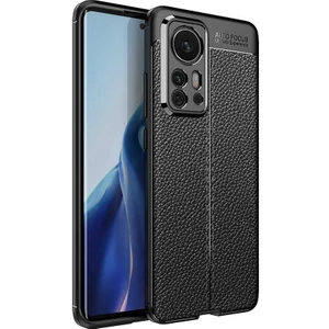 Xiaomi 12 Pro Kılıf Niss Silikon Deri Görünümlü Kamera Korumalı Siyah