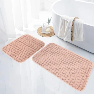 Leila Kalp Embos 2'li Banyo Paspası Pudra