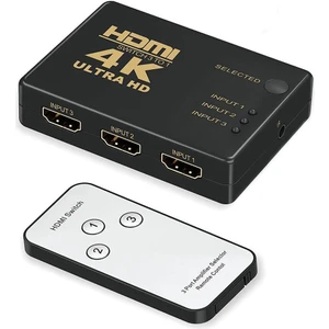 3 Port HDMI Çoklayıcı Switch Çoğaltıcı 4K Kumandalı Ultra Hd Çoklu Cihaz Tek Ekran