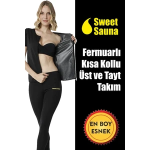 Sweet Sauna Ince Beden Fermuarlı Üst Tayt Takım Unisex Sweet Sauna Termal