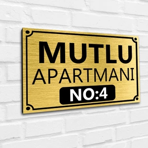 Apartman-Site Kapı Isimliği Kapı Tabelası 20X29 cm