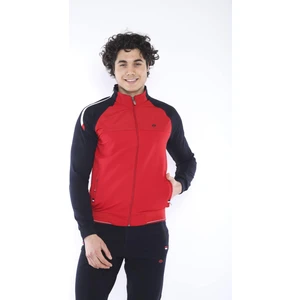 Erkek Spor Slimfit Kalıp, Dik Yaka, Lastik Paça, 4 Cepli,4 Mevsim  Kırmızı Eşofman Takımı - 6733