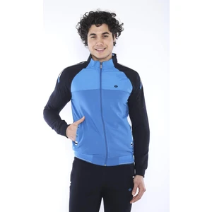 Erkek Spor Slimfit Kalıp, Dik Yaka, Lastik Paça, 4 Cepli,4 Mevsim  Bayrak Mavisi Eşofman Takımı - 6733