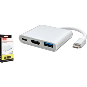 HDX7764 Type-C To HDMI USB 3.0 Çevirici 3'in 1 Dönüştürücü Adaptör