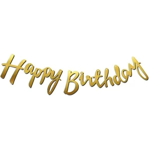 Kaligrafi Happy Birthday Gold Banner