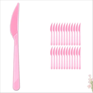 Süsle Bebek ve Parti Plastik Bıçak, Pembe - 25 Adet