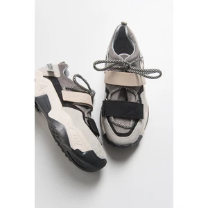 LULEN Siyah Vizon Sim Yazılı Cırtlı Kadın Spor Sneakers