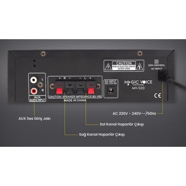 Magicvoice MV-520 2X15WATT Usb/sd/bluetooth Trafosuz Anfi Fiyatı