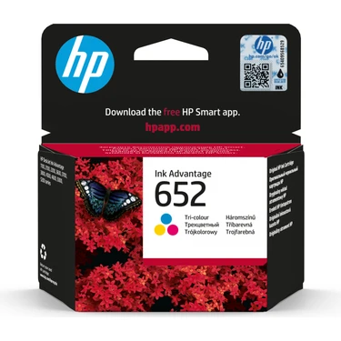 HP 652 Renkli Mürekkep Kartuşu