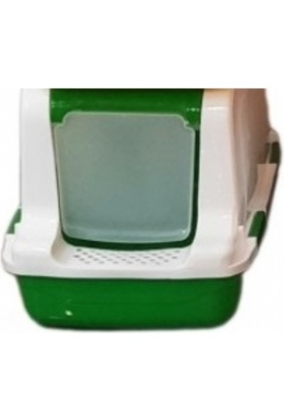 Apco Jumbo Teraslı Kedi Tuvalet Kabı Yeşil Renk