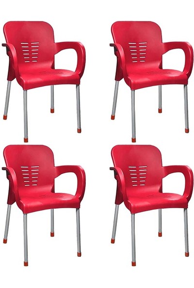 Romanoset Plastik Romanoset Metal Ayaklı Eyfel Plastik Sandalye 4 Lü Set