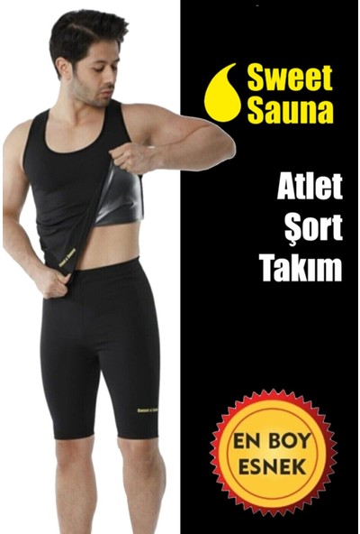Sweet Sauna Ince Beden Erkek Atlet Şort Takım Unisex Sweet Sauna Termal