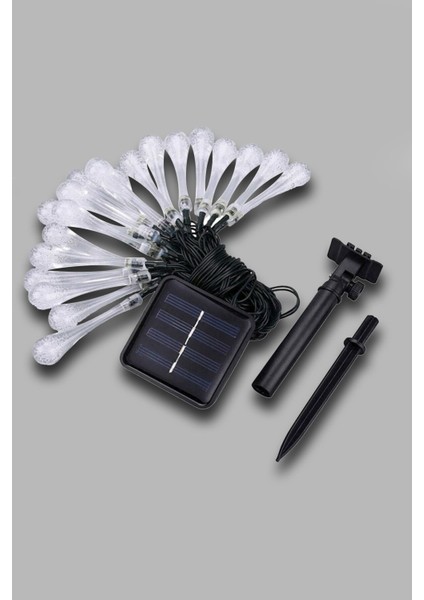 20 LED 5 Metre Renkli Su Damlacığı Güneş Enerjili Bahçe Balkon Aydınlatması fırsatları