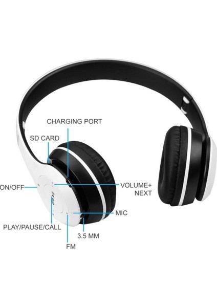 P47 Bluetooth 5.0+Edr Katlanabilir Kablosuz Kulaküstü Bt Kulaklık