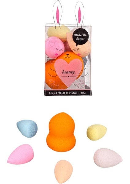 6 Parça Çok Amaçlı Makyaj Süngeri Mini Boy