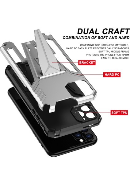 Süper V Zırh Pc + Tpu Kılıf iphone 11 Pro Siyah Için(Yurt Dışından) modelleri