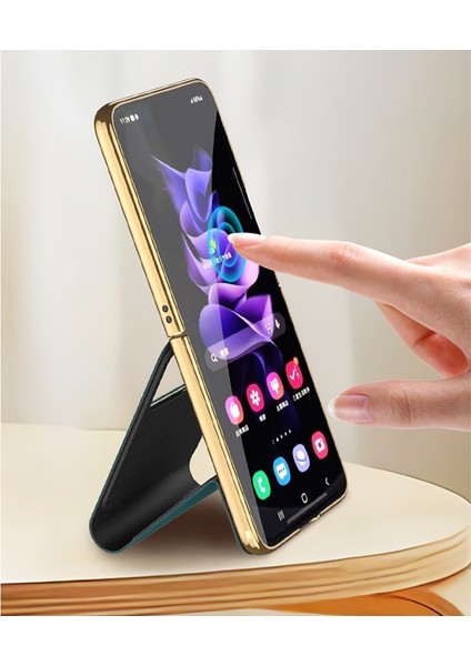 Güzellik Pu Kılıf Samsung Galaxy Z Flip3 5g Pembe Için Tutucu ile modelleri