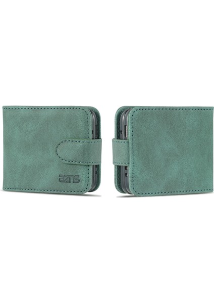 Azns Cilt Samsung Galaxy Z Için Pu + Tpu Kılıf Hissediyorum Flip3 5g Yeşil fiyatları