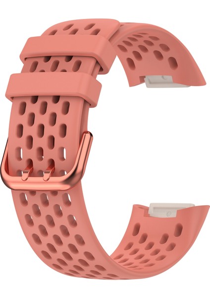 Fitbit Charge 5 Için Monokromatik Silika Jel Nefes Alabilir Kayış Pembe (Yurt Dışından)