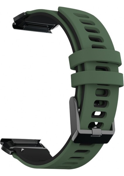 Garmin Fenix ​​6 Için Silikon Kayış Ordu Yeşili Siyah (Yurt Dışından)