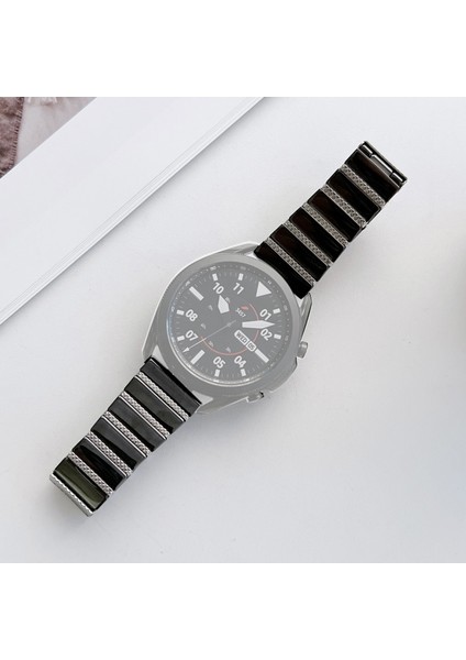 20Mm Seramik Çelik Kayış Siyah Gümüş (Yurt Dışından)