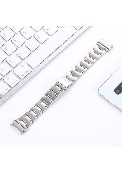 Samsung Galaxy Watch4 Için Üç Boncuklu Çelik Kayış 40Mm / 44Mm Gümüş Rengi (Yurt Dışından)