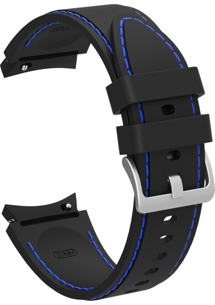 Samsung Galaxy Watch4 / Watch4 Classic Için Silikon Kayış Siyah Mavi (Yurt Dışından)