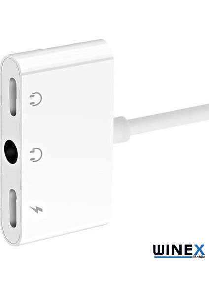 8pin 3in1 Lightning To 3.5mm Aux + Lightnin Ses + Lightning Şarj Dönüştürücü Adaptörü Beyaz fiyatları