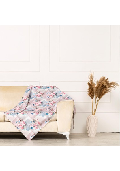 Zemin Motifli Kırmızı Çiçekli Dokuma Dijital Baskılı Kadife Şönil Koltuk Örtüsü Şalı 175x215cm fiyatları