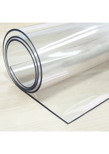 Nyk Home Pvc Şeffaf Kalın Masa Örtüsü Masa Koruma Kaydırmaz Kokusuz 2.3mm 80-90-100-120cm  Tüm Ölçüler