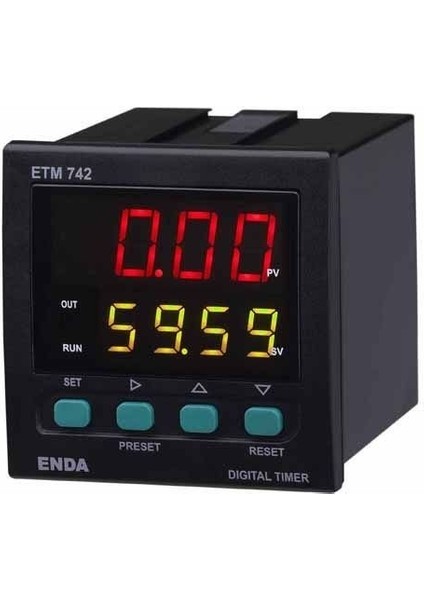 ETM742-230 Dijital Zaman Rölesi 72X72MM 230V Ac +%10-%20 50/60Hz Enda