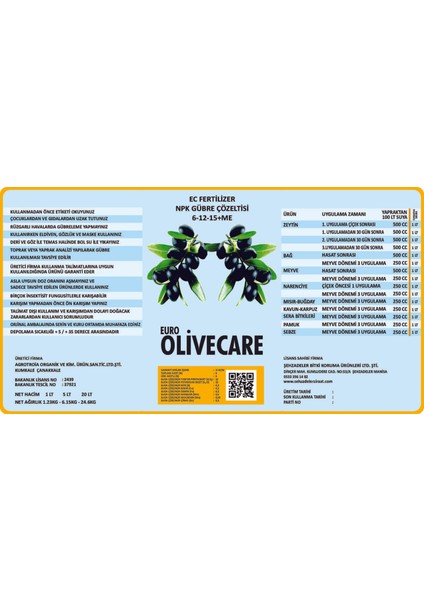 Olivecare 6-12-15+Me