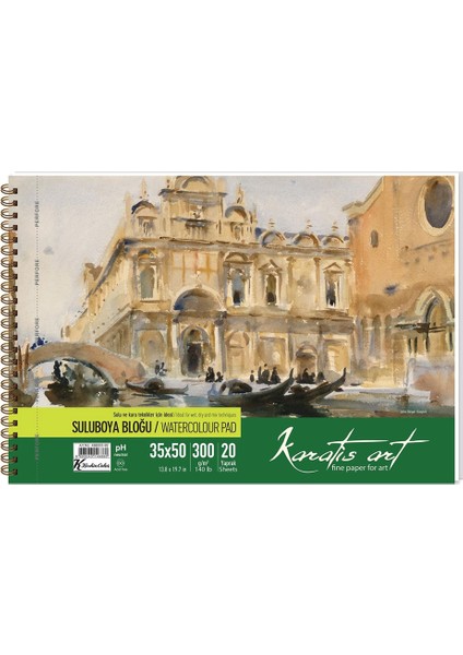 Keskin Color Karatis Art 300GR 35X50 20 Yaprak Spiralli Suluboya Blok 488002-99