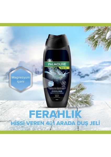 Men Cooling Feel of Muscle Relax Erkek Duş Jeli 500 ml x2 Adet + Duş Lifi Hediye