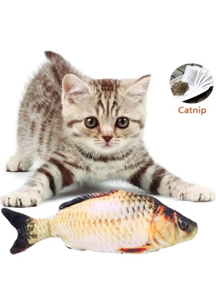 Tineke Peluş Kedi Oyuncağı Balık Kedi Nanesi Otlu Çıngıraklı 1 Adet