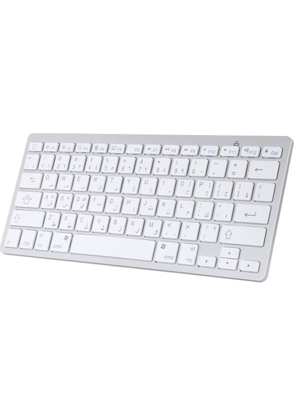 WB-8022 Ultra Ince Kablosuz Bluetooth Klavye - Gümüş (Yurt Dışından)