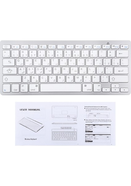 WB-8022 Ultra Ince Kablosuz Bluetooth Klavye - Gümüş (Yurt Dışından) indirimleri
