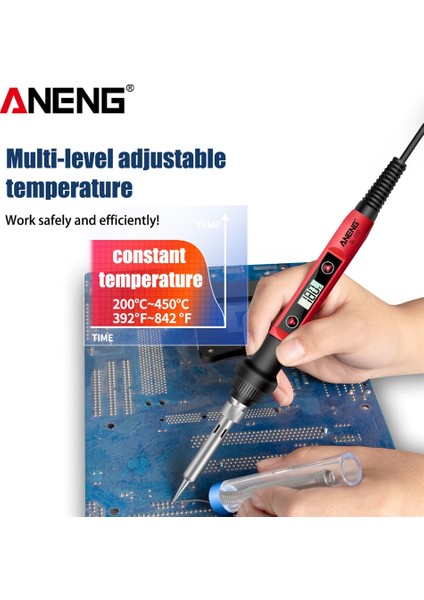 Aneng SL102 Elektrikli Havya Ab Tak Ayarlanabilir Sıcaklık 220V Dijital Ekran Kaynak Aracı Taşınabilir Elektrokoter