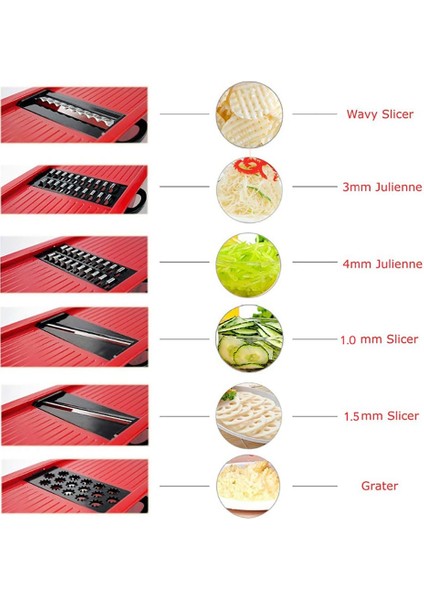 Sebze Dilimleyici Mandolin Dilimleyici Patates Soyucu Havuç Peynir Rende Sebze Kesici Mutfak Aksesuarları modelleri